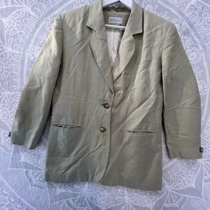 LANDS END LINEN BLEND BLAZER JACKET 10P 10 PETITE M/L SHORT QUALITY 477